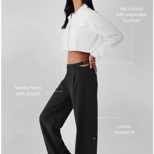 ALO Yoga Black Wide Leg Pants with Hip Cutouts